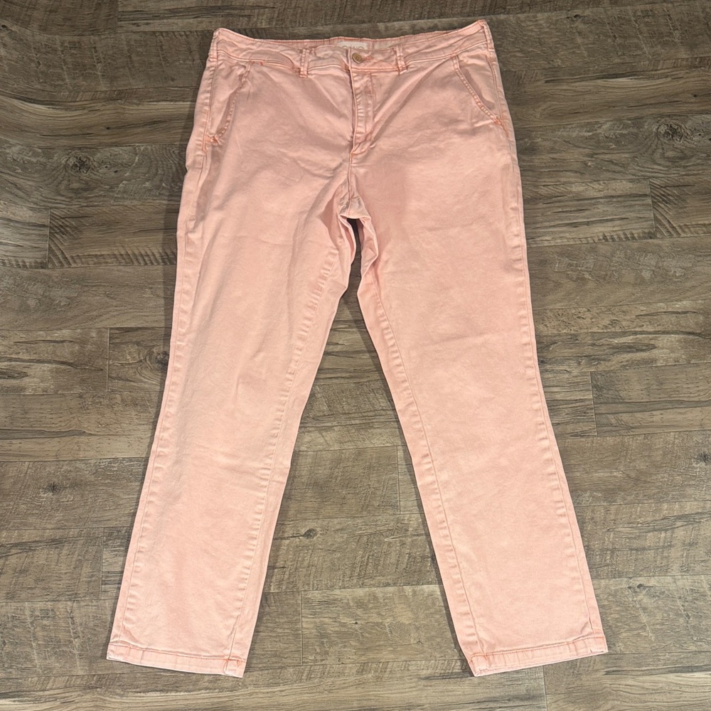Anthropologie “Relaxed” Light Pink Straight Leg Chino Pants - Size 32